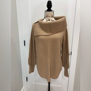 Soft Surroundings Cashmere Camel Cowl Neck Sweater NWOT
